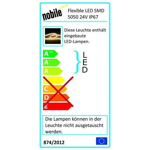 5011240550 Nobile Flexible LED SMD 5050 5 m grün 14,4W/m 24V IP67 Produktbild Additional View 1 L