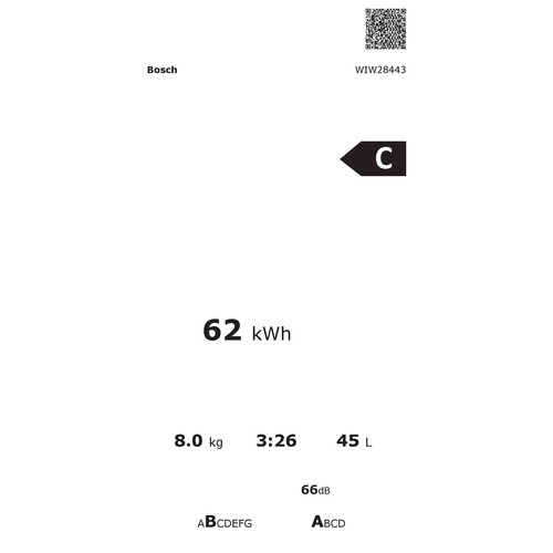 WIW28443 Bosch Einbauwaschmaschine 8 kg 1400 U/min Produktbild Additional View 4 L