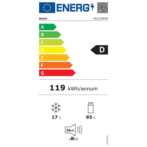 KUL22VFD0 Bosch Unterbau-Kühlautomat 82x60 cm integrierbar Produktbild Additional View 4 L