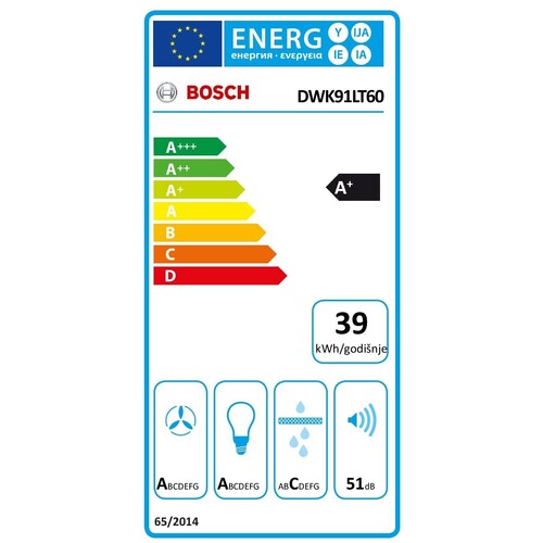 DWK91LT60 Bosch Wandesse 90cm Klarglas schwarz bedruckt Serie 8 Produktbild Additional View 4 L