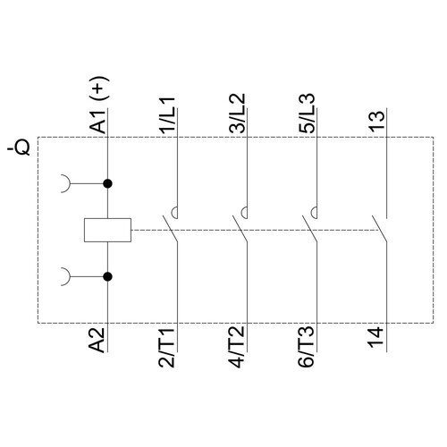 3RT2015-2BB41 Siemens Schütz AC-3 1S 3KW/400V DC 24V 3P BGR.S00 Federzugansch Produktbild Additional View 1 L