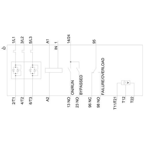 3RW4024-1TB04 SIEMENS Sirius Sanftstart S0 12,5A, 5,5kW/400V AC 200-480V Produktbild Additional View 1 L