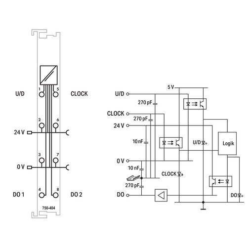 750-404 Wago Vor-/Rückwärtszähler Produktbild Additional View 1 L