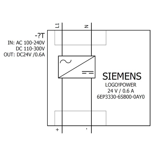 6EP3330-6SB00-0AY0 SIEMENS LOGO POWER 24V/0,6 A Geregelte Stromversorgung Produktbild Additional View 1 L