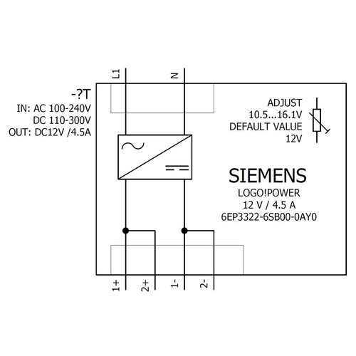 6EP3322-6SB00-0AY0 SIEMENS LOGO POWER 12V/4,5 A Geregelte Stromversorgung Produktbild Additional View 1 L