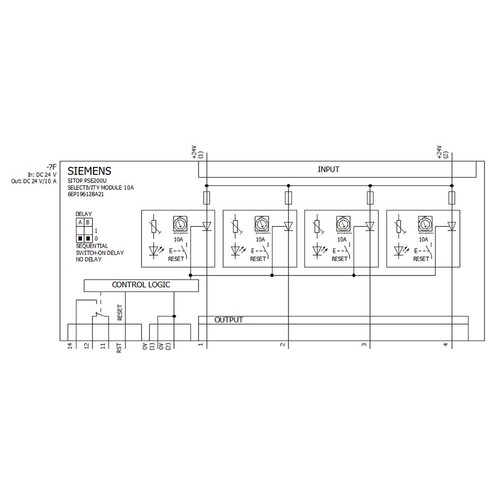 6EP1961-2BA21 SIEMENS SITOP PSE200U 10 A SELEKTIVITAETSMODUL 4-KANALIG 24VDC Produktbild Additional View 1 L