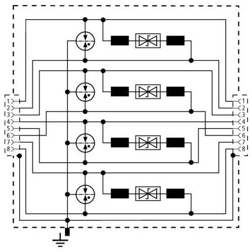 929121 DEHN Überspannungsableiter Dehn Patch M.2 RJ45 CAT. Netzwerk Produktbild Additional View 1 L