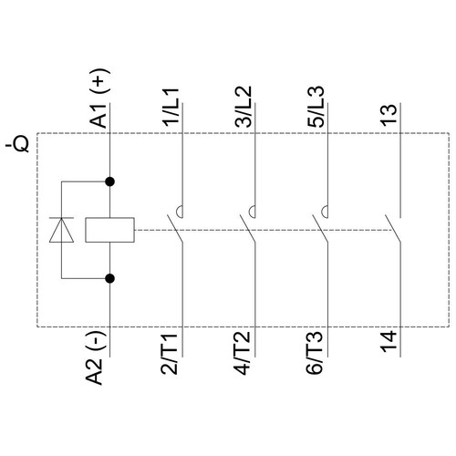 3RT2016-1FB41 SIEMENS Schütz AC-3 4KW 400V 1S DC 24V M. Integrierter Diode 3po Produktbild Additional View 1 L