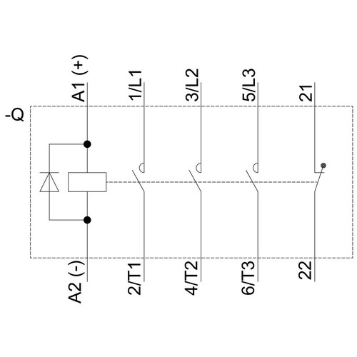 3RT2016-1FB42 SIEMENS Schütz AC-3 4KW 400V 1OE DC 24V m. integrierter Diode 3p Produktbild Additional View 1 L