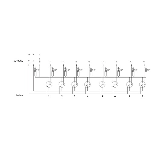 757-184 WAGO M12 Sensor-/Aktorbox 8fach 4pol. M23-Anschluss Produktbild Additional View 1 L