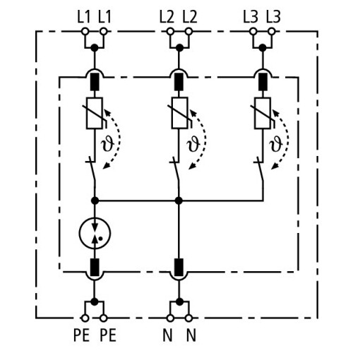 953400 DEHN    DR M 4P 255  4polig Dehnrail Überspannungsableiter Typ 3 Produktbild Additional View 1 L