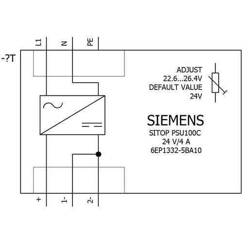 6EP1332-5BA10 SIEMENS Eingang AC-120-230 V (DC 110-30V) Ausg.: DC 24V/4A Produktbild Additional View 1 L