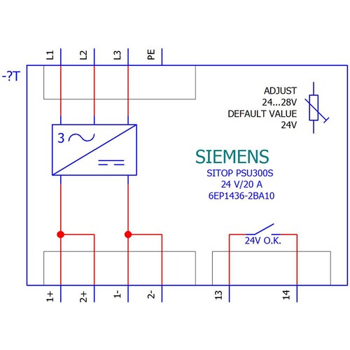 6EP1436-2BA10 SIEMENS Sitop PSU300S 20A geregel. Stromversorgung Produktbild Additional View 1 L