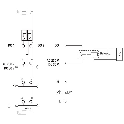 750-512 Wago Relais 250V AC 2A Produktbild Additional View 1 L