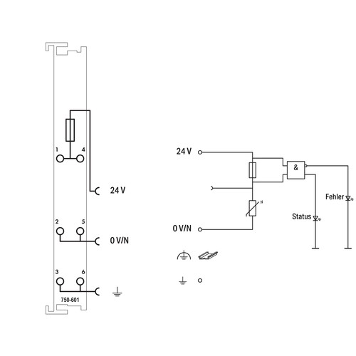 750-601 Wago 24 V DC, Einspeisung/ Sicherung Produktbild Additional View 1 L