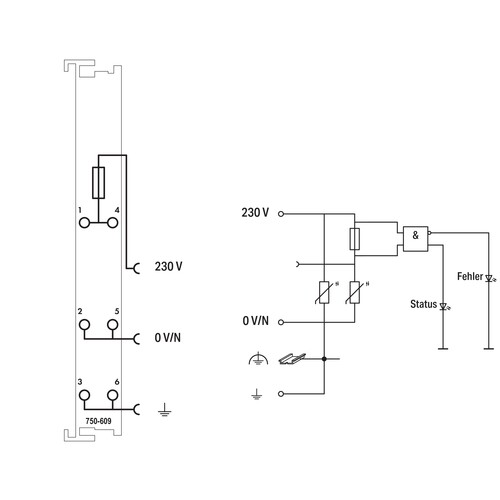 750-609 Wago 230V AC Power Supply (Fuse) Produktbild Additional View 1 L