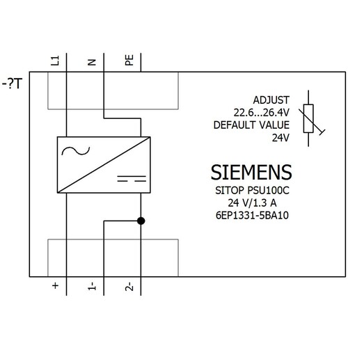 6EP1331-5BA10 SIEMENS Sitop PSU100C Stromversorgung 24VDC / 1,3A Produktbild Additional View 1 L