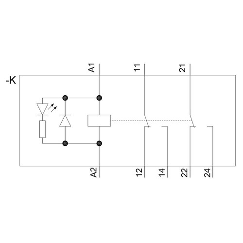 RT4A4L24 Siemens Steckrelais DC 24V 2WE Led Rot Schraubansch Produktbild Additional View 1 L