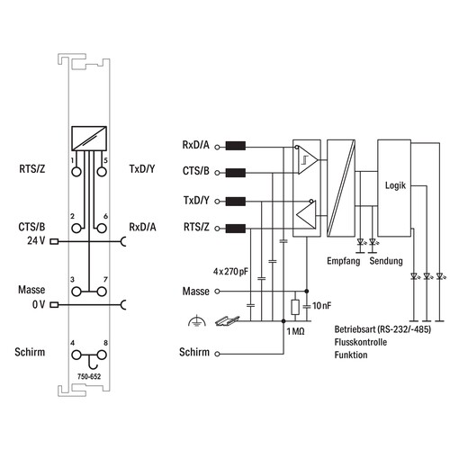 750-652 Wago Serielle Schnittstelle RS-232 Produktbild Additional View 1 L