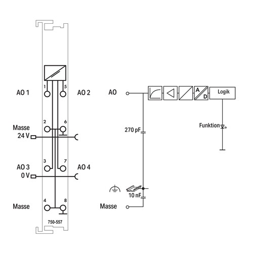 750-557 WAGO 4AO +/-10V DC Produktbild Additional View 1 L