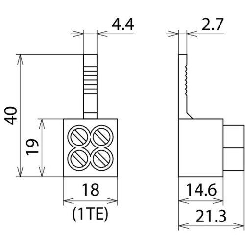 900589 DEHN Stiftanschlussklemme 2x16mm² zur Durchgangsverdrahtung Produktbild Additional View 1 L