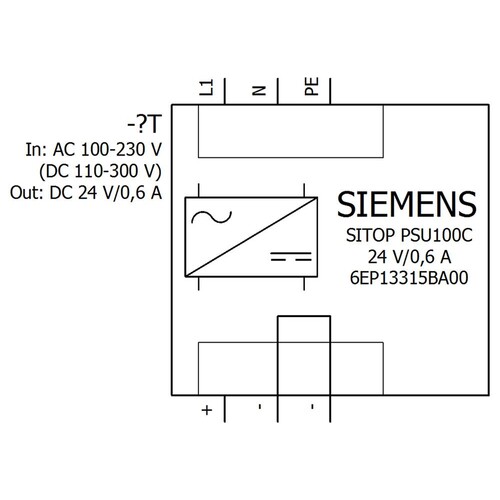 6EP1331-5BA00 Siemens SITOP PSU100C 24V 0,6 A geregelte Stromversorgung Produktbild Additional View 1 L