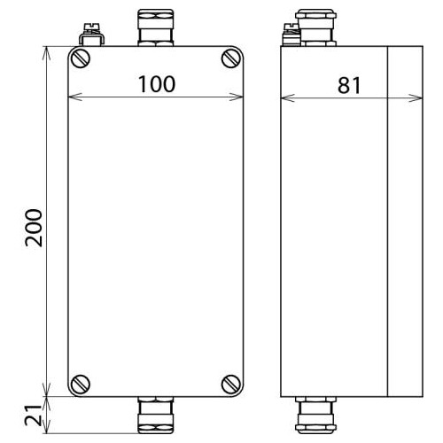 906055 DEHN Aluminiumgehäuse Aufputz IP65 mit Hutschiene B 100 H200 T 81mm Produktbild Additional View 2 L