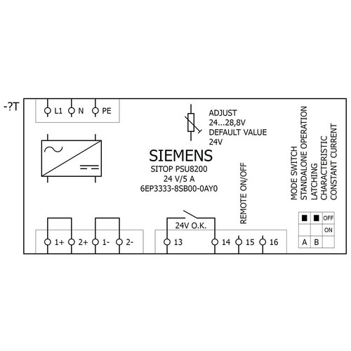 6EP3333-8SB00-0AY0 Siemens Sitop PSU8200 24v 5A AC120/230V Produktbild Additional View 1 L