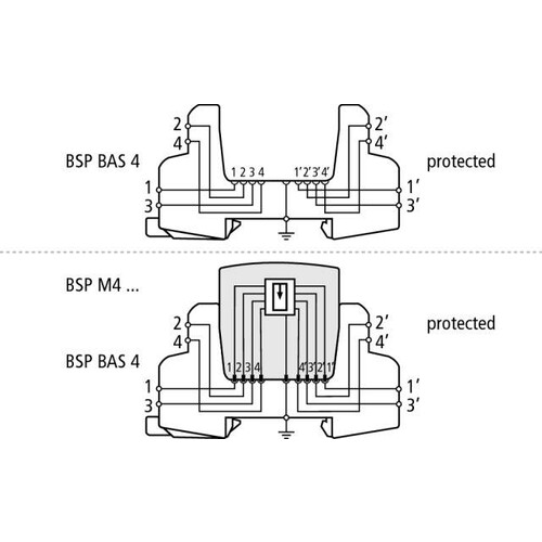 926304 Dehn Basisteil 4 polig zur Aufnahme eines Produktbild Additional View 2 L