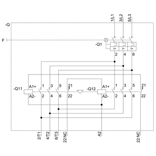 3RA2210-0CE15-2BB4 Siemens Verbraucherabzweig, Wendestarter, S00,  Produktbild Additional View 2 L