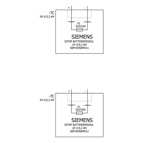 6EP1935-6MD11 Siemens SITOP AKKU Modul 24V/3,2 AH mit wartungsfreien verschlos Produktbild Additional View 1 L