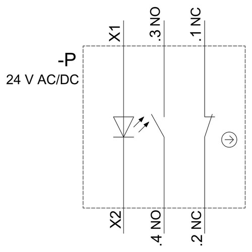 3SU1102-0AB20-3FA0 Siemens Drucktaster, beleuchtet, 22mm, rund, Kunststoff, rot Produktbild Additional View 2 L