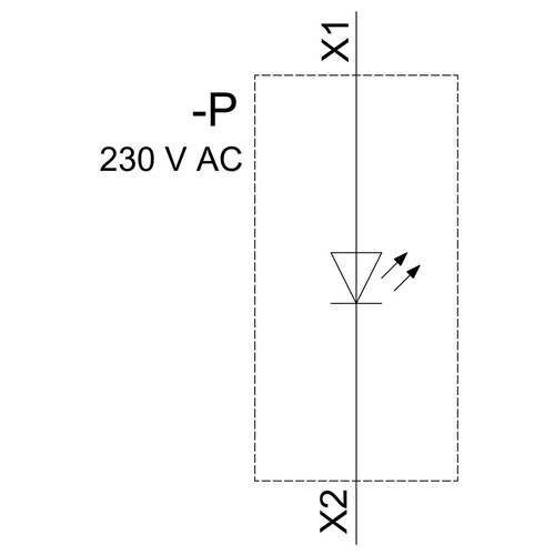 3SU1401-2BF20-1AA0 Siemens LED-Modul mit integrierter LED, AC 230V, rot Produktbild Additional View 2 L