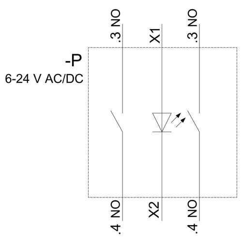 3SU1501-1AG30-1NA0 Siemens Halter für 3 Module, 1S, 1S, LED-Modul, gelb, AC/DC  Produktbild Additional View 2 L