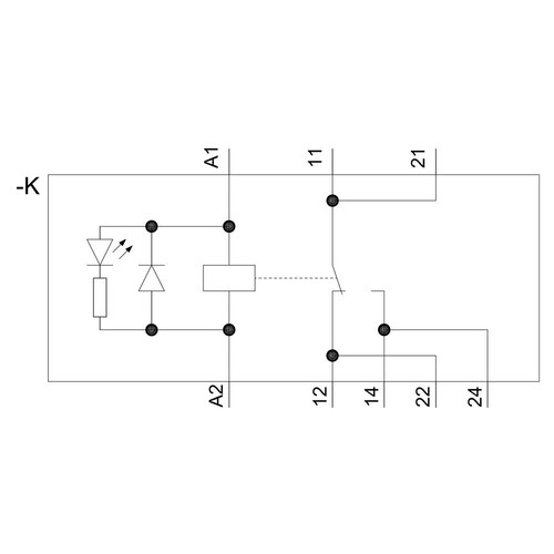 LZS:RT3D4L24 Siemens Steckrelais Komplettgerät DC24V, 1W, LED-Modul rot  Produktbild Additional View 2 L