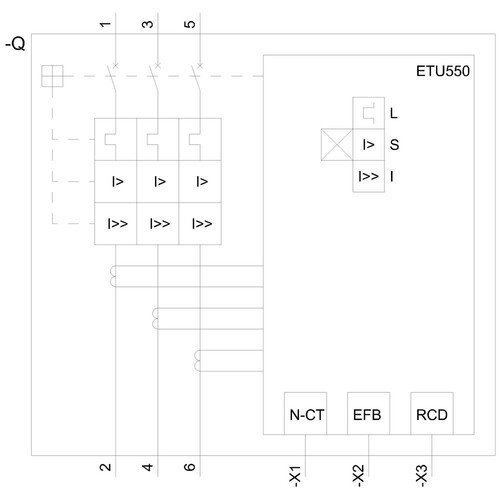 3VA2163-7JP36-0AA0 Siemens Leistungsschalter 3VA2 IEC Frame 160 Sc Produktbild Additional View 2 L