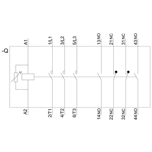 3RT2038-1CP04 Siemens Schütz AC 3, 37kW/400V, 2S+2Ö, AC 230V 50Hz Produktbild Additional View 1 L