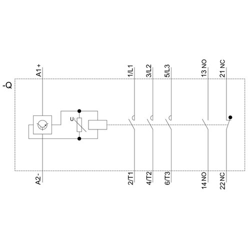 3RT2038-1KB40 Siemens Koppelschütz AC 3: 37kW/400V, 1S+1Ö, DC 24V, 3pol. S2 Produktbild Additional View 1 L