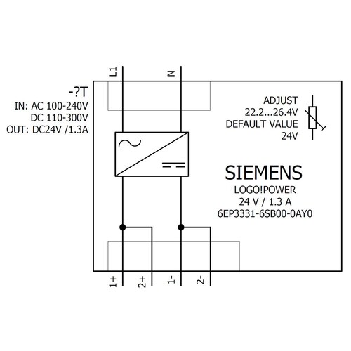 6EP3331-6SB00-0AY0 SIEMENS LOGO POWER 24V/1,3 A Geregelte Stromversorgung Produktbild Additional View 1 L