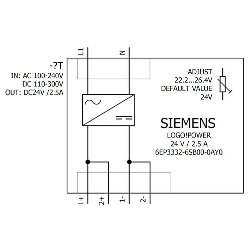 6EP3332-6SB00-0AY0 Siemens LOGO! Power Geregelte Stromversorgung 24VDC / 2,5 A Produktbild Additional View 2 L