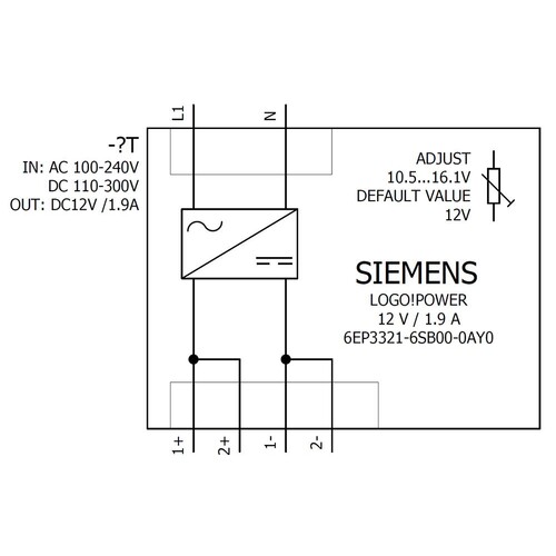 6EP3321-6SB00-0AY0 Siemens LOGO!POWER 12VDC/1,9A Geregelte Stromversorgung Produktbild Additional View 1 L