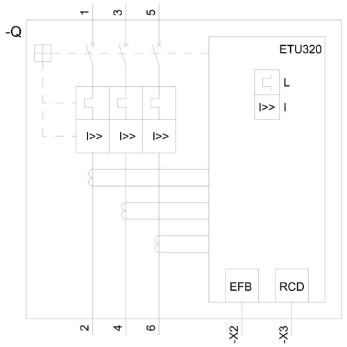 3VA2225-5HL32-0AA0 Siemens MCCB_IEC_BG250_250A_3P_55KA_ETU3_LI Produktbild Additional View 1 L