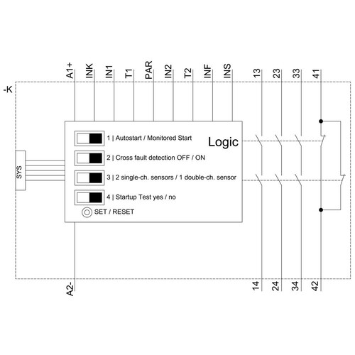 3SK1121-1AB40 Siemens SIRIUS SICHERHEITSSCHALTGERAET ADV R3+1 Produktbild Additional View 1 L