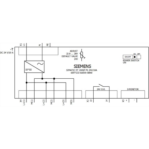 6EP7133-6AE00-0BN0 Siemens SIMATIC ET 200SP PS 24V/10A Geregelte Produktbild Additional View 1 L