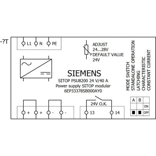 6EP3337-8SB00-0AY0 Siemens SITOP PSU8200 24 V/40 A Produktbild Additional View 1 L