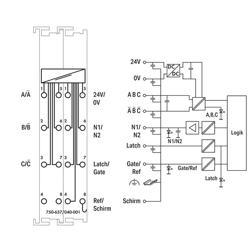 750-637/040-001 Wago Inc. Encoder 24 VDC Produktbild Additional View 1 L