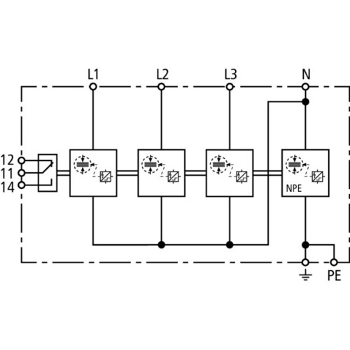 941316 Dehn Anwendungsopt. Kombiableiter DEHNshield B Typ1+2 f.dreiphasige TT un Produktbild Additional View 2 L