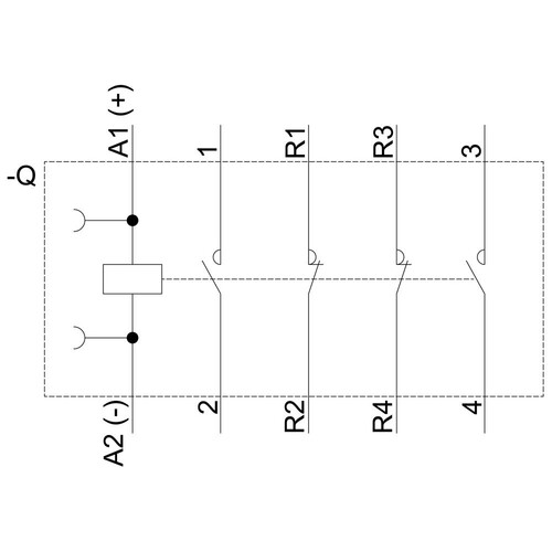 3RT2516-2BB40 Siemens 4pol.Schuetz, AC3, 4KW, 24VDC Produktbild Additional View 1 L