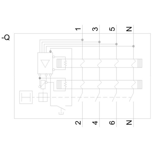 5SV3344-4 Siemens FI Schutzschalter Typ B 40A 3+N pol. 30mA 400V 4TE kurzzeitve Produktbild Additional View 1 L