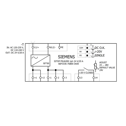 6EP3336-7SB00-3AX0 Siemens Stromversorgung SITOP PSU6200, 1 phasig Produktbild Additional View 1 L